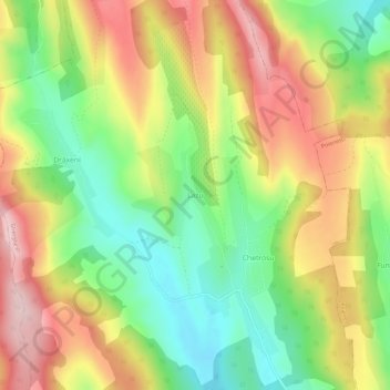 Topografische kaart Lazu, hoogte, reliëf