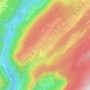 Topografische kaart Cinquétral, hoogte, reliëf