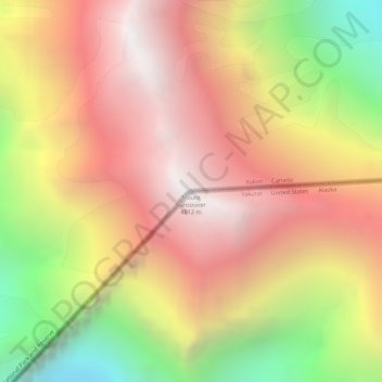 Topografische kaart Mount Vancouver, hoogte, reliëf