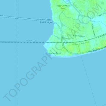 Topografische kaart Henderson Point, hoogte, reliëf