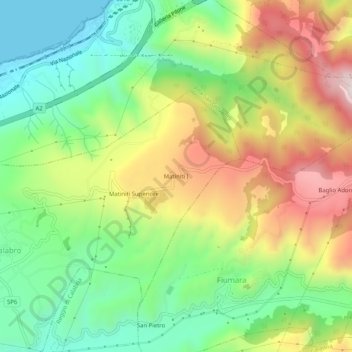 Topografische kaart Matiniti I, hoogte, reliëf