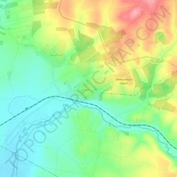 Topografische kaart Khan Toman, hoogte, reliëf