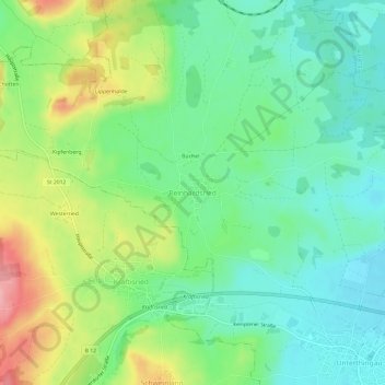 Topografische kaart Reinhardsried, hoogte, reliëf