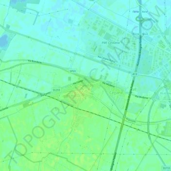 Topografische kaart Porotto, hoogte, reliëf