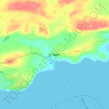 Topografische kaart Killimer, hoogte, reliëf