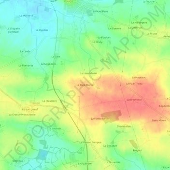 Topografische kaart La Haie-Martel, hoogte, reliëf
