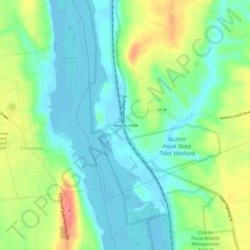 Topografische kaart Newton Hook, hoogte, reliëf