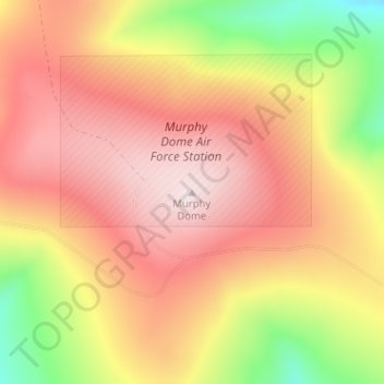 Topografische kaart Murphy Dome, hoogte, reliëf