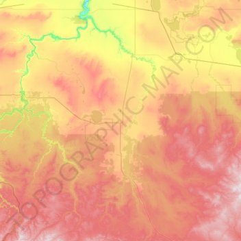 Topografische kaart Valleyview (town), hoogte, reliëf