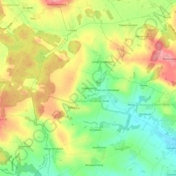 Topografische kaart Untwüsten, hoogte, reliëf