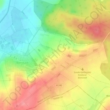 Topografische kaart Am alten Berg, hoogte, reliëf