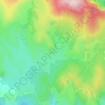 Topografische kaart Bellecoste, hoogte, reliëf