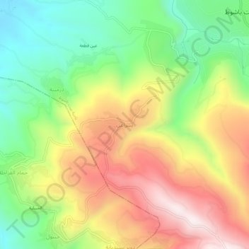 Topografische kaart Beshraghi, hoogte, reliëf
