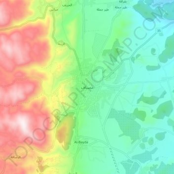 Topografische kaart Masyaf, hoogte, reliëf