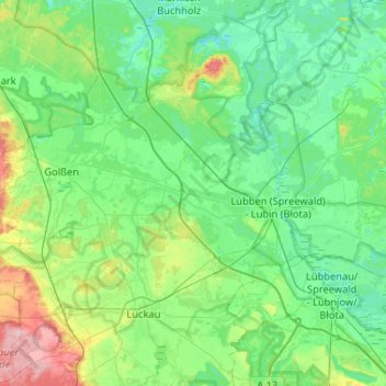Topografische kaart Bersteland, hoogte, reliëf