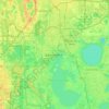 Topografische kaart Kissimmee, hoogte, reliëf