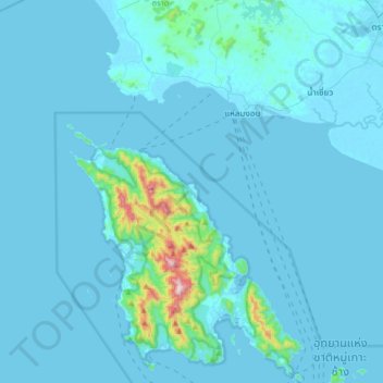 Topografische kaart เกาะช้าง, hoogte, reliëf