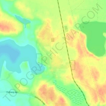 Topografische kaart Anzac, hoogte, reliëf