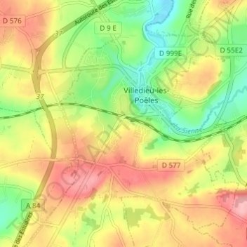 Topografische kaart La Croix au Grand, hoogte, reliëf