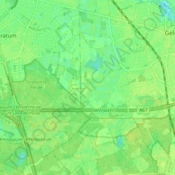 Topografische kaart Gijzenrooi, hoogte, reliëf