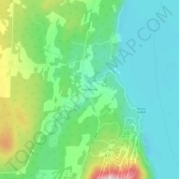 Topografische kaart Vale Perkins, hoogte, reliëf