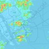 Topografische kaart Macau, hoogte, reliëf