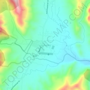 Topografische kaart Los Toldos, hoogte, reliëf
