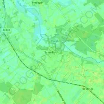Topografische kaart Brandlecht, hoogte, reliëf