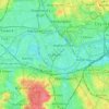Topografische kaart Fulham, hoogte, reliëf