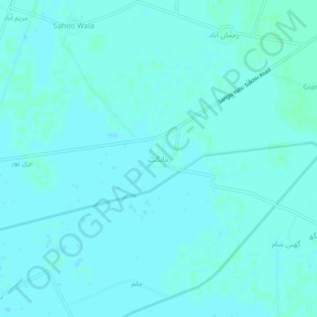Topografische kaart مانگٹ, hoogte, reliëf