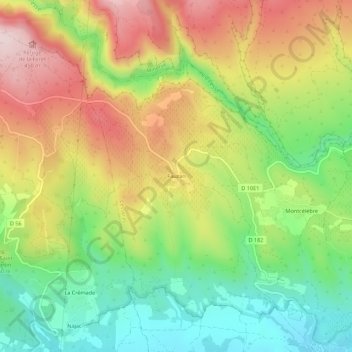 Topografische kaart Fauzan, hoogte, reliëf