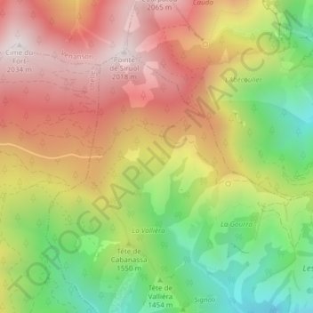 Topografische kaart La Passe, hoogte, reliëf