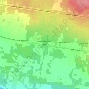 Topografische kaart Marelan, hoogte, reliëf