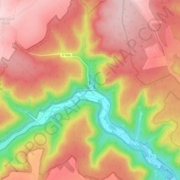 Topografische kaart Sainte-Foy, hoogte, reliëf
