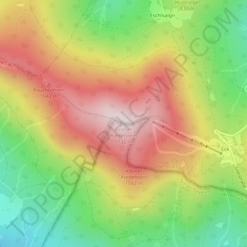 Topografische kaart Großer Riedelstein, hoogte, reliëf