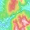 Topografische kaart As Laxes, hoogte, reliëf