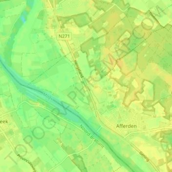 Topografische kaart Hengeland, hoogte, reliëf