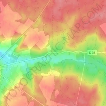 Topografische kaart La Charmoye, hoogte, reliëf