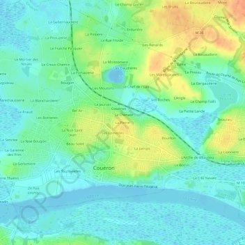 Topografische kaart La Pierre, hoogte, reliëf