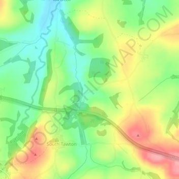 Topografische kaart Craydon, hoogte, reliëf