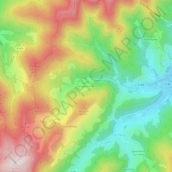 Topografische kaart Hergauchamps, hoogte, reliëf