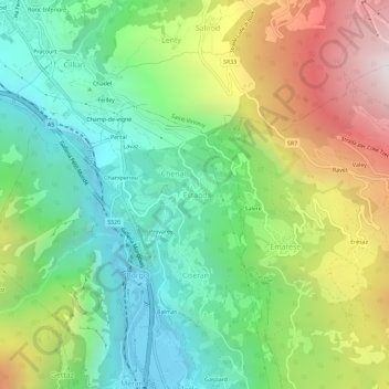 Topografische kaart Estaod, hoogte, reliëf
