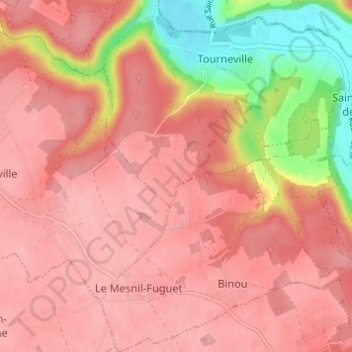 Topografische kaart Autrebosc, hoogte, reliëf