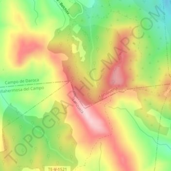Topografische kaart Dehesa Alta, hoogte, reliëf