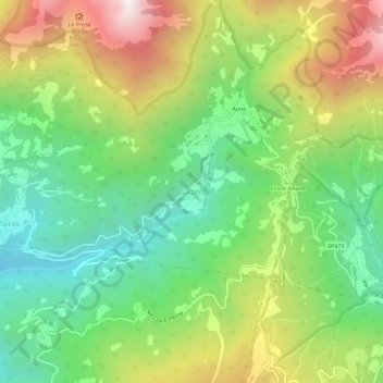 Topografische kaart Salzen, hoogte, reliëf