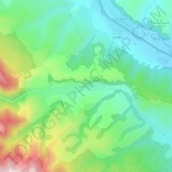 Topografische kaart Agârbiciu, hoogte, reliëf
