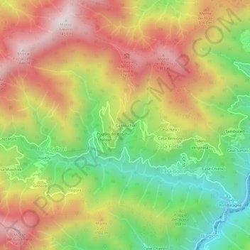 Topografische kaart Canlecchia, hoogte, reliëf