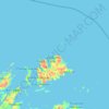 Topografische kaart Fogo Island, hoogte, reliëf