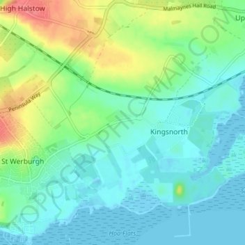Topografische kaart Beluncle, hoogte, reliëf