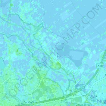 Topografische kaart Haerst, hoogte, reliëf